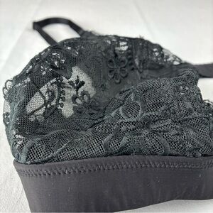 Aerie Black Lace Bralette XL Triangle Cups Stretch Lounge